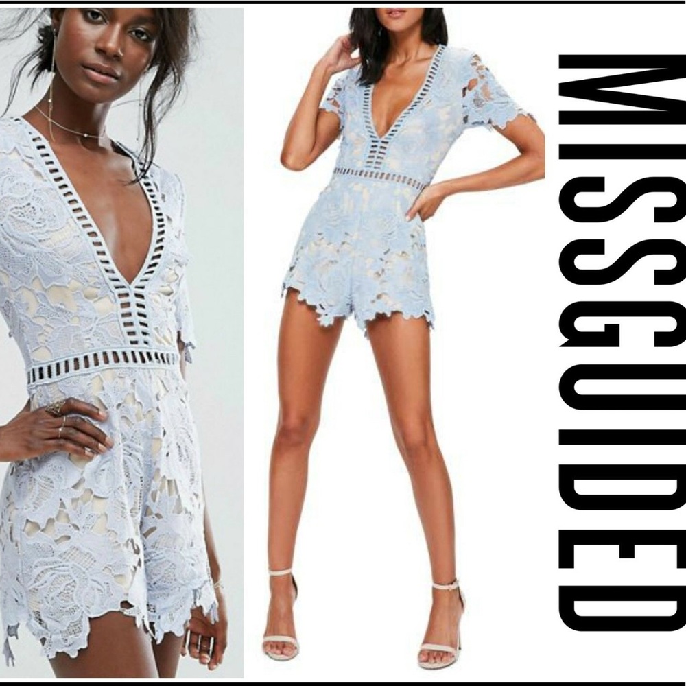 Blue lace MISSGUIDED Romper!